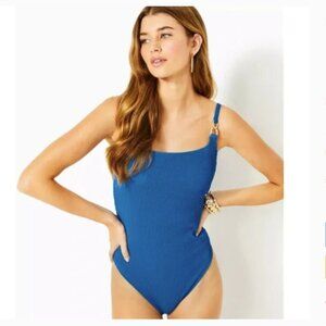 LILLY PULITZER SIZE 14 ALIZEE ONE-PIECE SWIMSUIT *BARTON BLUE* size 14 NWT